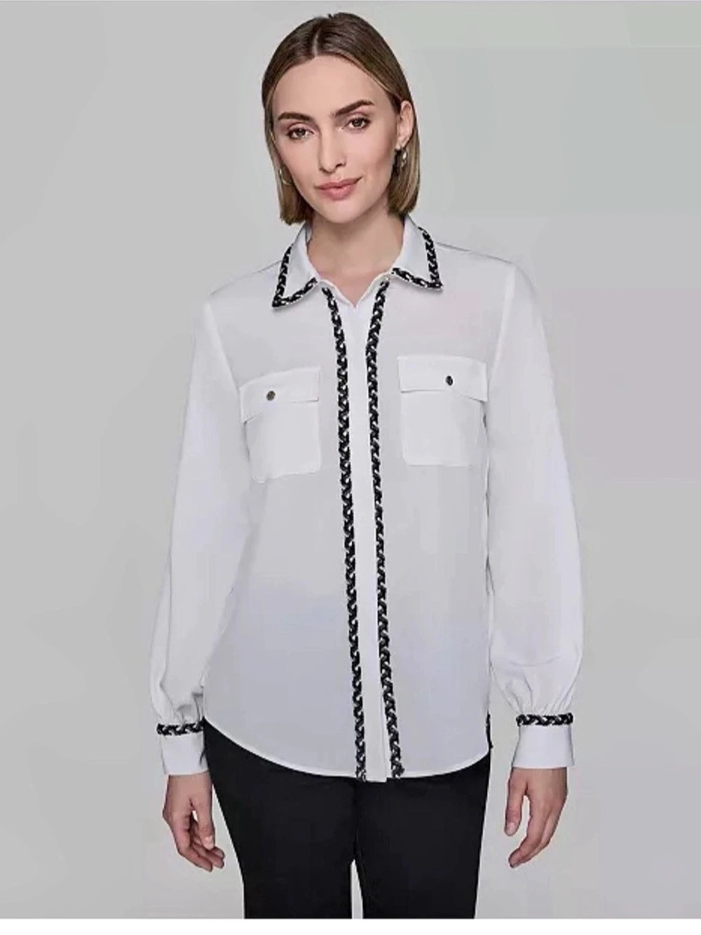 Jones New York White Button Down Blouse Like New